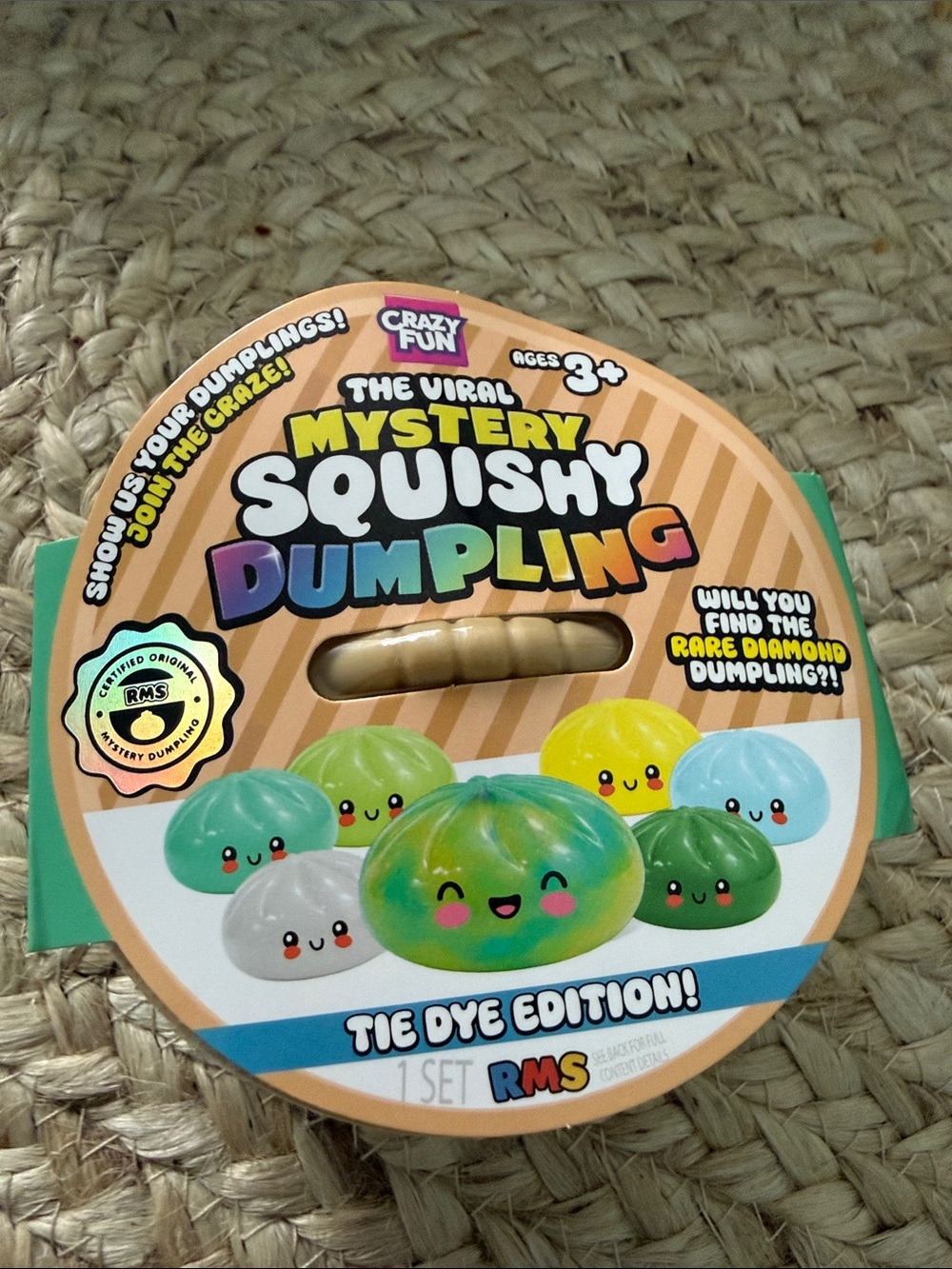 Mystery Squishy Dumpling Tie Dye Plush Toy (Green/Yellow)